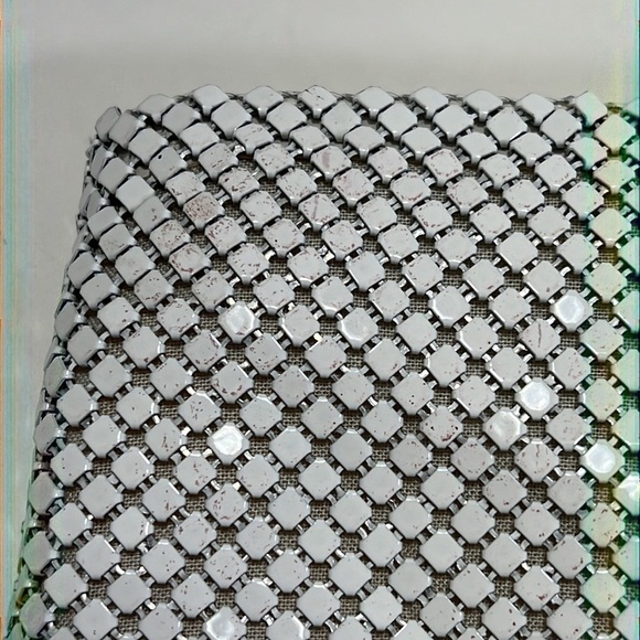 White Metal Mesh Bag - Picture 6 of 13